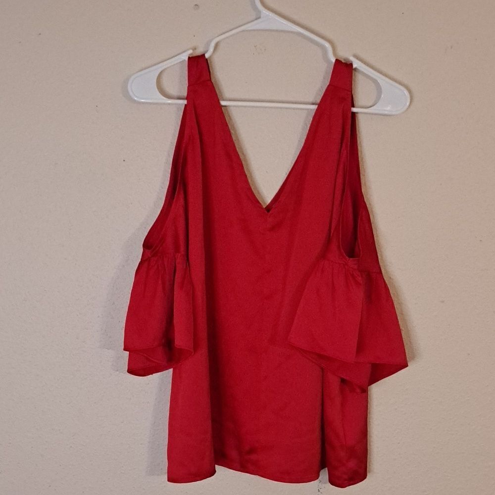 Express red cold shoulder blouse size medium